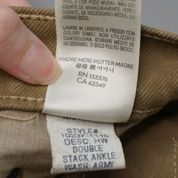 New MOTHER SNACKS! High Waisted Double Stack Ankle Jeans in Army Green size 24 - Picture 15 of 15
